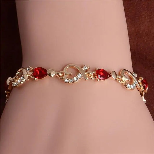 Rubies & Hearts Bracelet