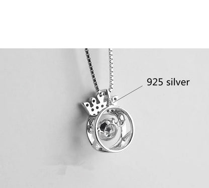 Designer Crown Pendant Sterling Necklace