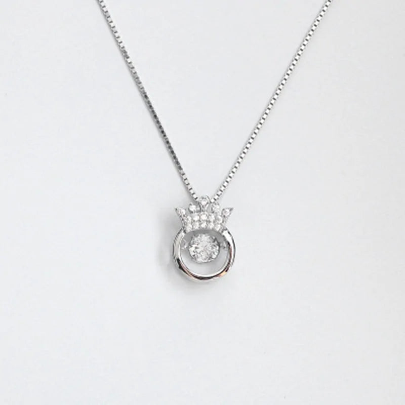 Designer Crown Pendant Sterling Necklace