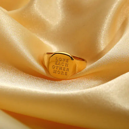 Engraved Ring: 18K Gold PVD