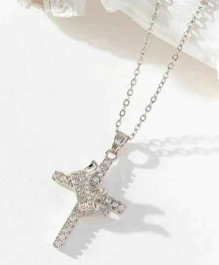 Crown Cross Pendant Necklace