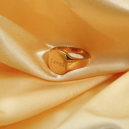 Engraved Ring: 18K Gold PVD