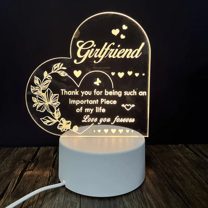 Best-Selling Engraved Message Acrylic Night Light