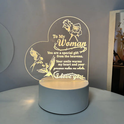 Best-Selling Engraved Message Acrylic Night Light