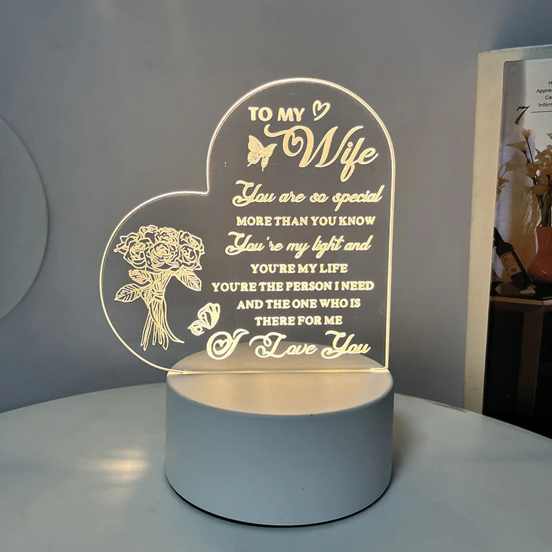 Best-Selling Engraved Message Acrylic Night Light