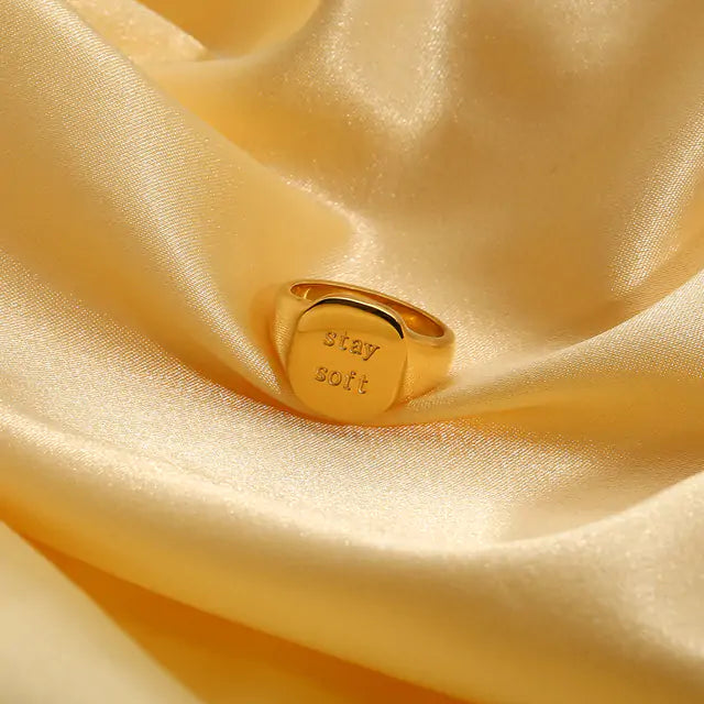 Engraved Ring: 18K Gold PVD