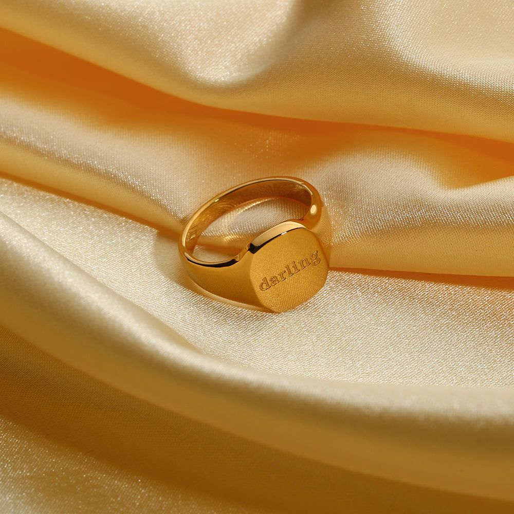 Engraved Ring: 18K Gold PVD