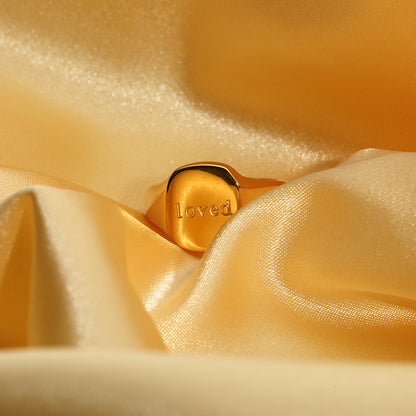 Engraved Ring: 18K Gold PVD