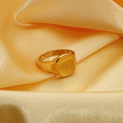 Engraved Ring: 18K Gold PVD