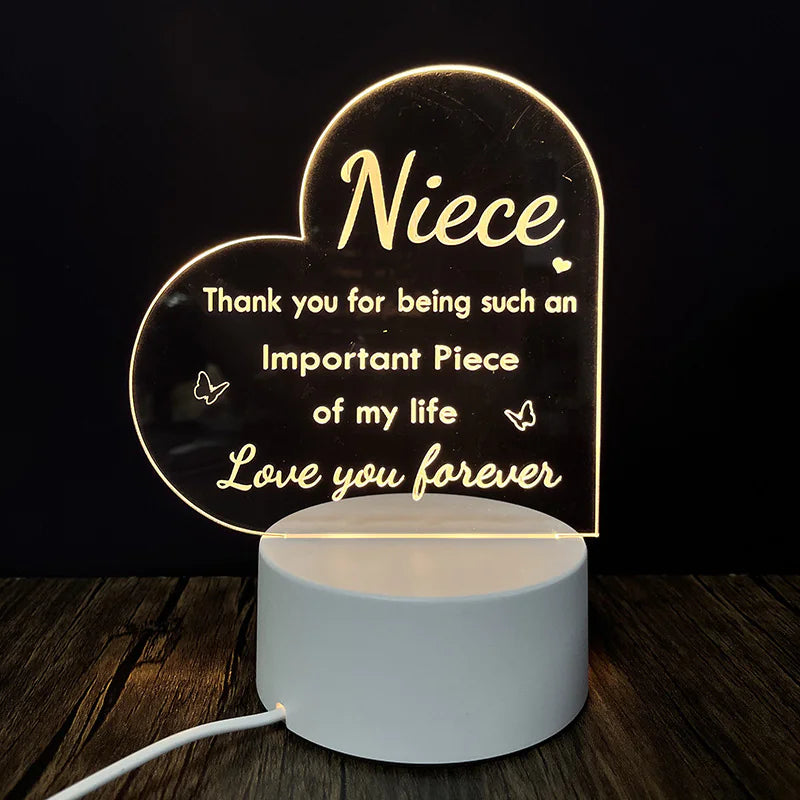 Best-Selling Engraved Message Acrylic Night Light