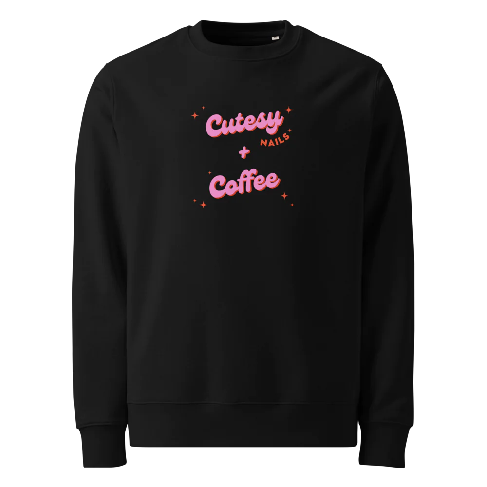 Cutesy Nails + Coffee Unisex Eco Sweatshirt