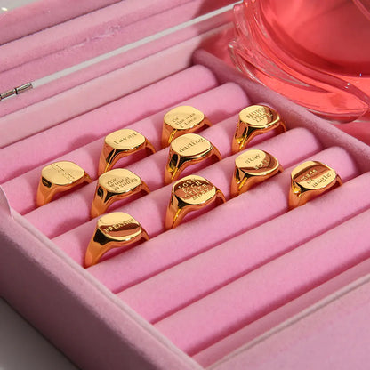 Engraved Ring: 18K Gold PVD