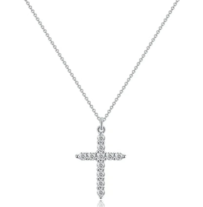 Cross Zircon Full Diamond Crown Necklace