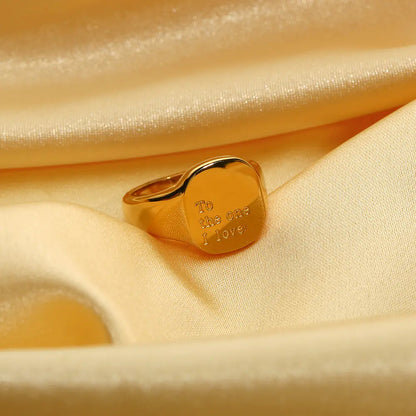 Engraved Ring: 18K Gold PVD