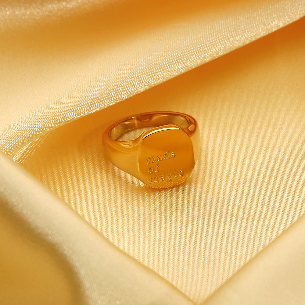 Engraved Ring: 18K Gold PVD