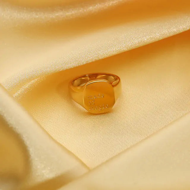 Engraved Ring: 18K Gold PVD