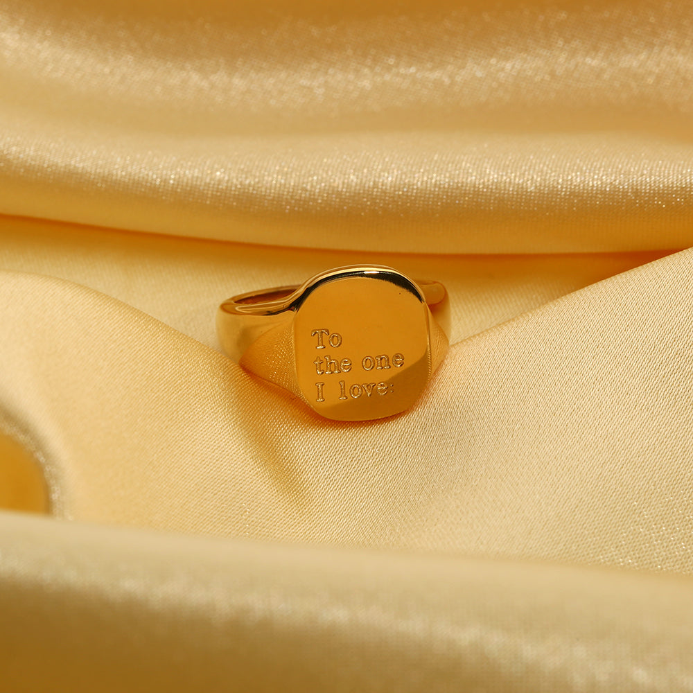 Engraved Ring: 18K Gold PVD