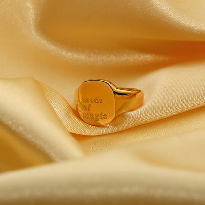 Engraved Ring: 18K Gold PVD