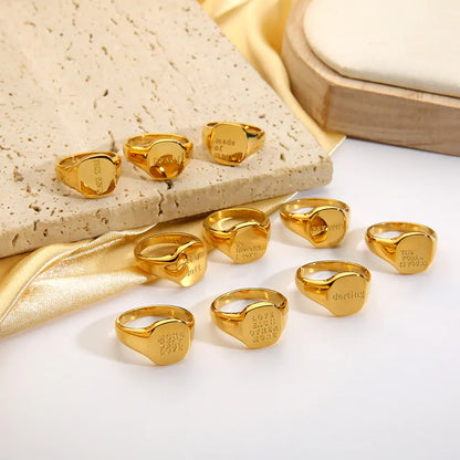 Engraved Ring: 18K Gold PVD