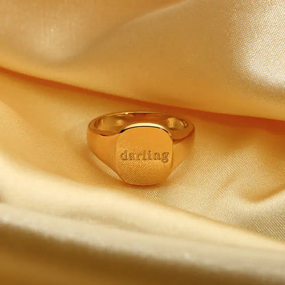 Engraved Ring: 18K Gold PVD