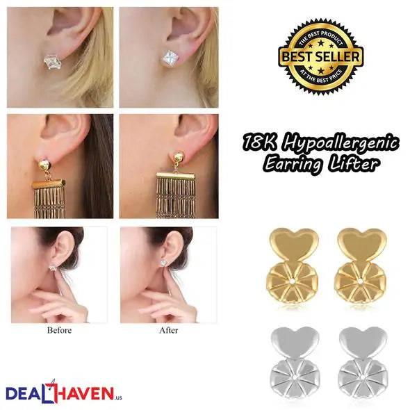 Earring Lifters 18K Hypoallergenic