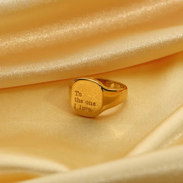 Engraved Ring: 18K Gold PVD