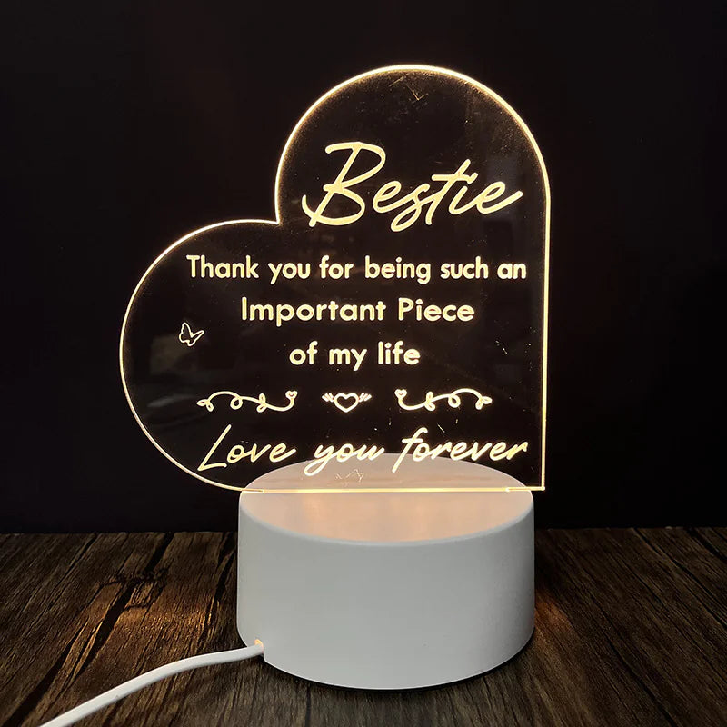 Best-Selling Engraved Message Acrylic Night Light