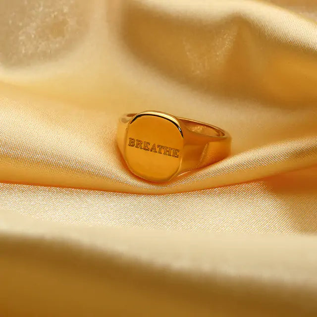 Engraved Ring: 18K Gold PVD